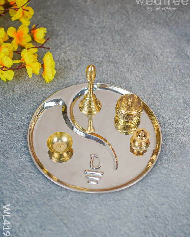Ganesha Pooja Thali Set - Wl4196 Utilities