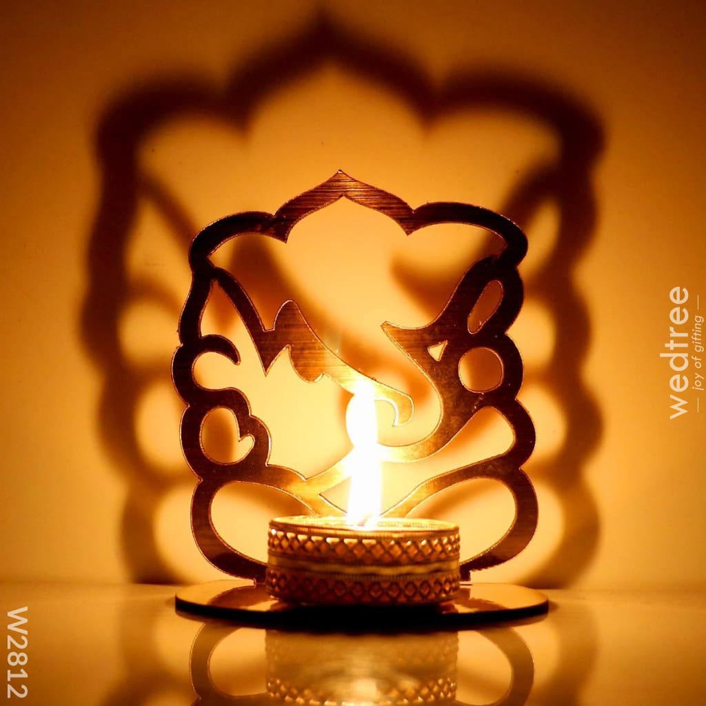 Ganesha Shadow Diya - Mdf Diyas & Candle Holders