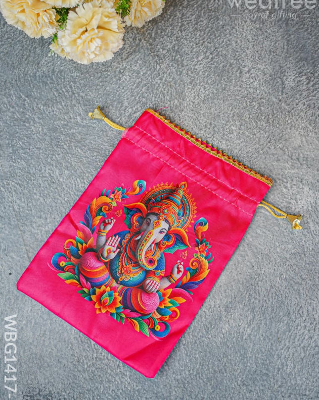 Digital Printed String Bag - Wbg1417 Ganesha Bags