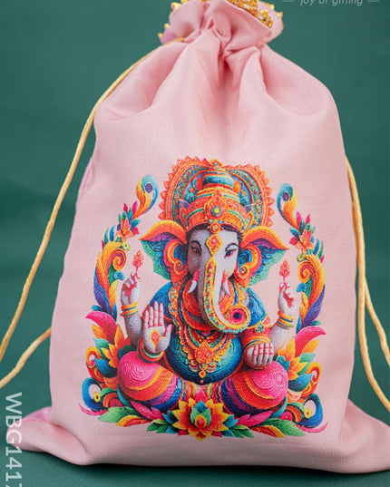 Ganesha String Bag - 11 inch - WBG1417-1 - String Bags