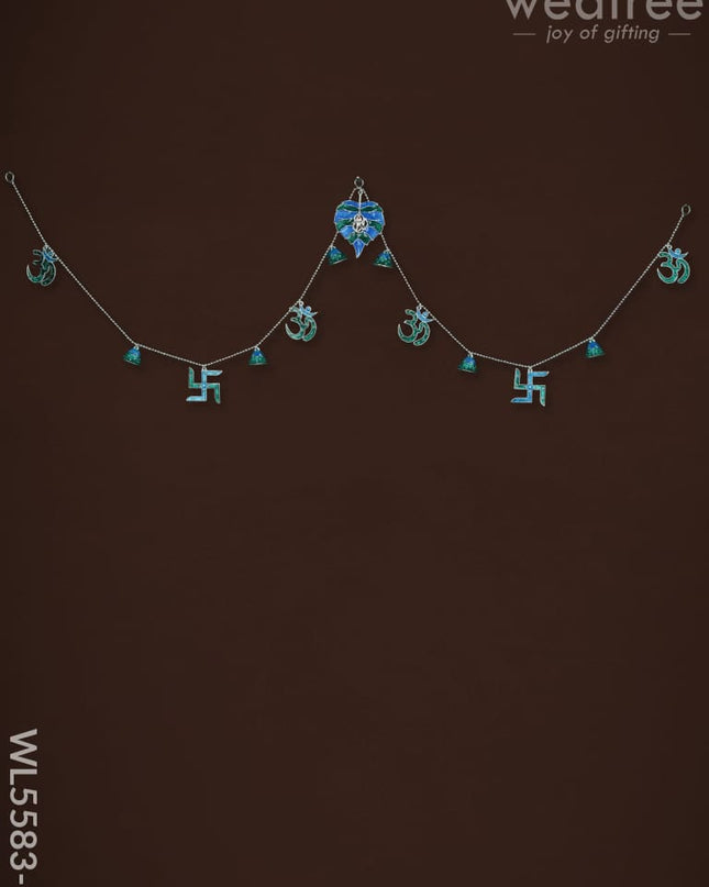 Ganesha Thoran with Bell - Blue - WL5583-2 - Thorans