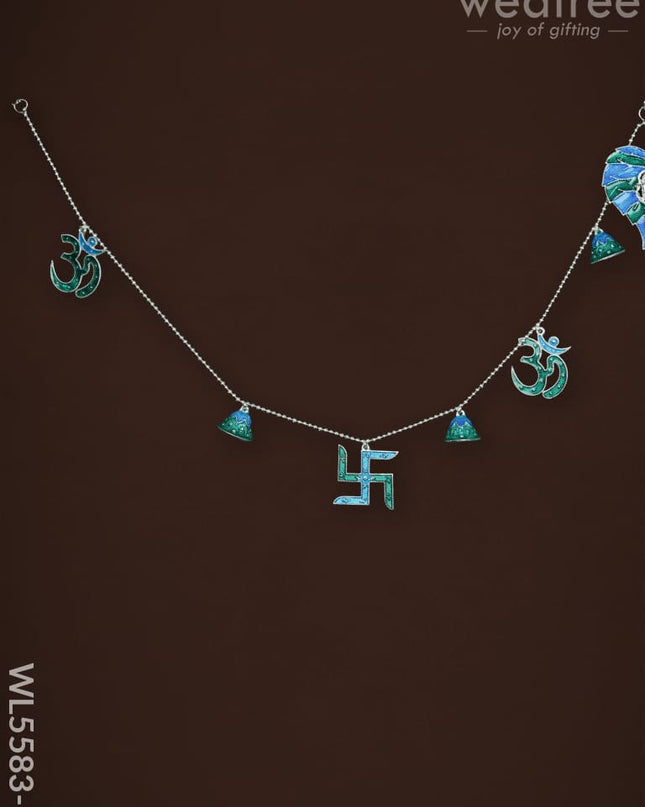 Ganesha Thoran with Bell - Blue - WL5583-2 - Thorans