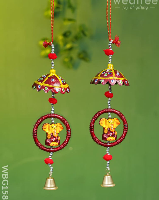 Ganesha Thoran with Bells - Set of 2 - WBG1586 Thorans RG