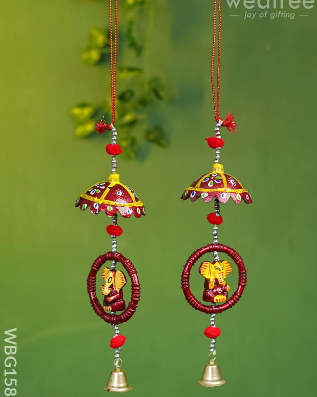 Ganesha Thoran with Bells - Set of 2 - WBG1586 Thorans RG