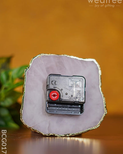 Gemstone Electroplated Gold Edge Table Clock - Grey Bcg0171 Give-Aways