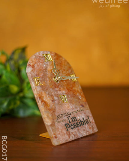 Gemstone Table Clock - Pink Bcg0175 Give-Aways