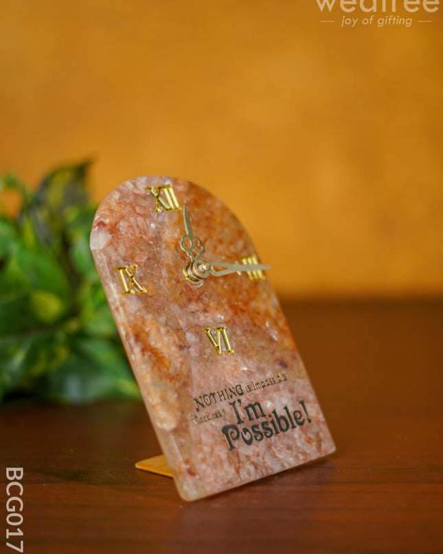 Gemstone Table Clock - Pink Bcg0175 Give-Aways