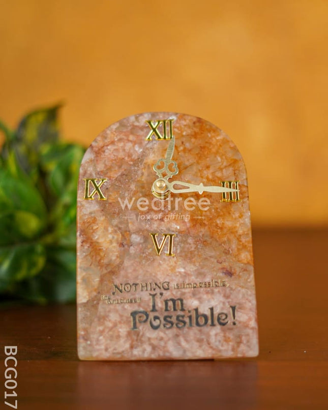 Gemstone Table Clock - Pink Bcg0175 Give-Aways