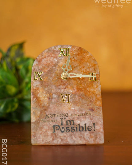 Gemstone Table Clock - Pink Bcg0175 Give-Aways