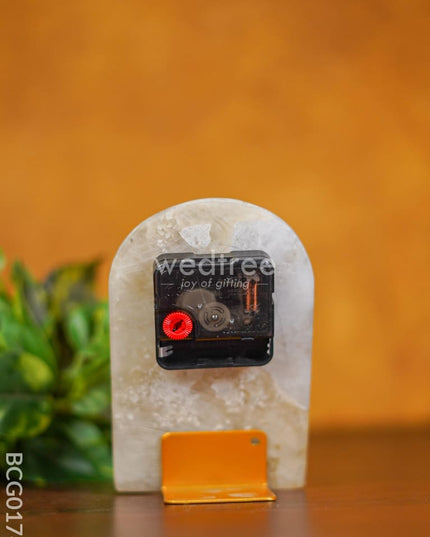 Gemstone Table Clock - White Bcg0174 Give-Aways
