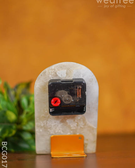 Gemstone Table Clock - White Bcg0174 Give-Aways