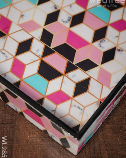 Geometrical Design Digital Printed Tray - Set Of 3 Wl2850 Wooden Trays