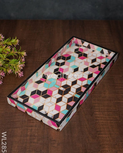 Geometrical Design Digital Printed Tray - Set Of 3 Wl2850 Wooden Trays