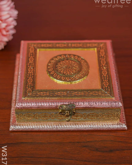 German Oxidised Square Shaped Dry Fruit Box With 4 Partitions Dry Fruit Box