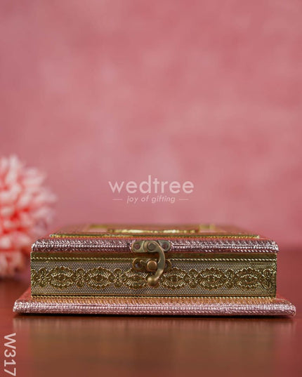 German Oxidised Square Shaped Dry Fruit Box With 4 Partitions Dry Fruit Box