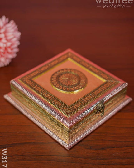 German Oxidised Square Shaped Dry Fruit Box With 4 Partitions Dry Fruit Box