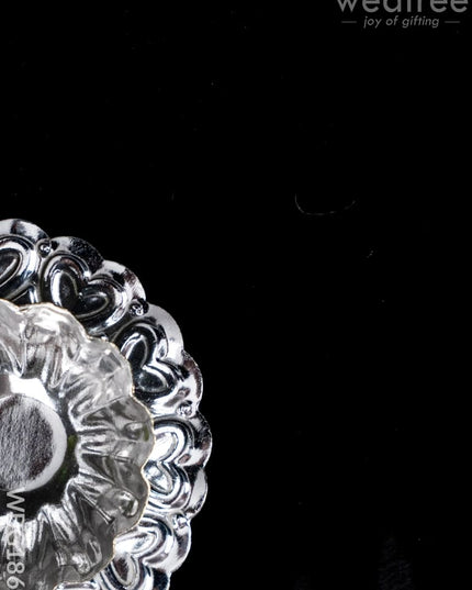 German Silver 2 Cup Kumkum Holder - WBG1863 - German Silver Kumkum Holder - RG