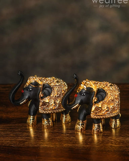 German Silver 3Inch Elephant (Set of 2) - WL0887 - German Silver Figurines