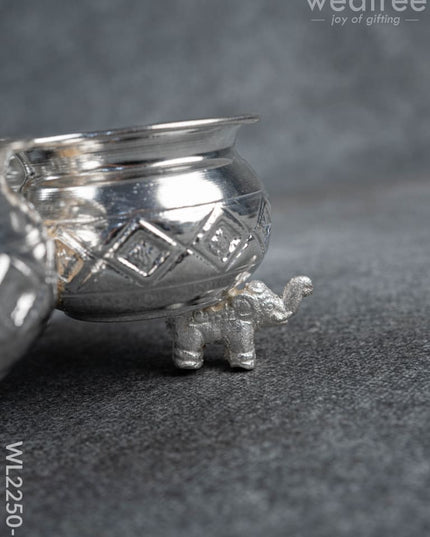 German Silver 4 Cup Kumkum Holder 2.5inch - WL2250-1 - German Silver Pooja Utility