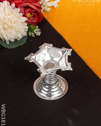 German Silver 5 Face Diya - 2 inch - WBG1812 - German Silver Diya RG