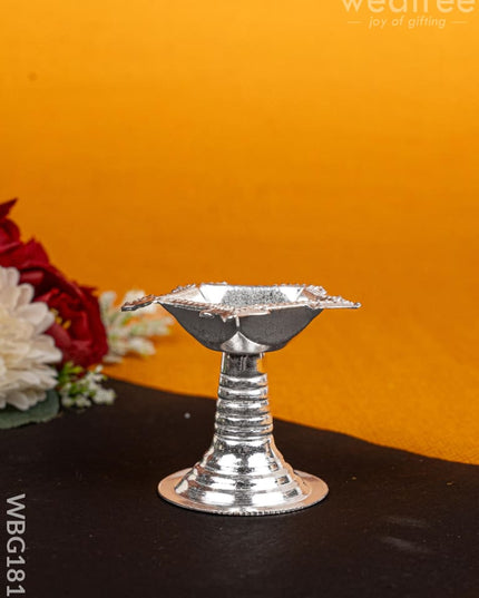 German Silver 5 Face Diya - 2 inch - WBG1812 - German Silver Diya RG