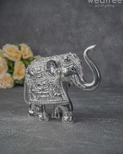 German Silver 6.5 Inches Elephant - Wl1983 Figurines