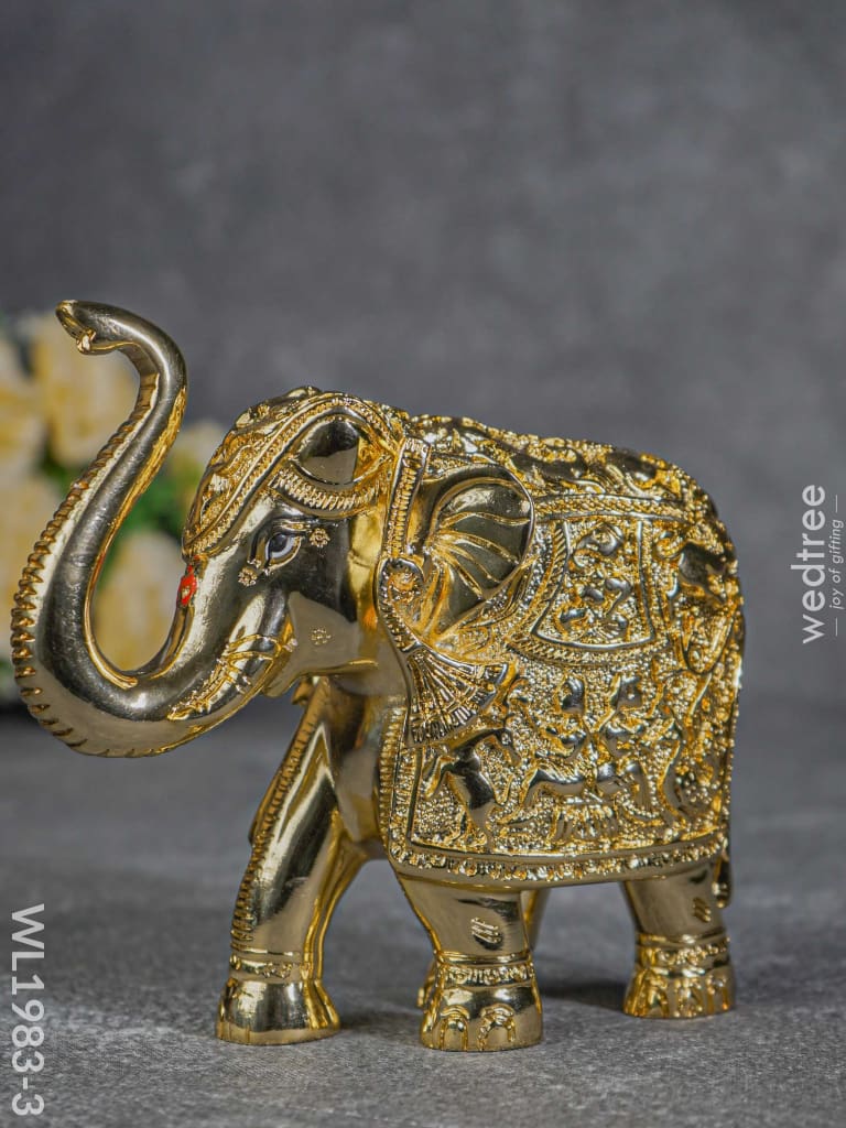 German Silver 6.5 Inches Elephant - Wl1983 Gold Wl1983-3 Figurines
