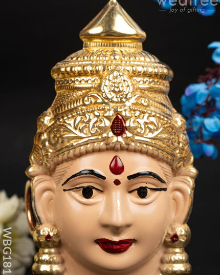 German Silver Amman Face - 6 inch - WBG1818 - German Silver Pooja Utility RG