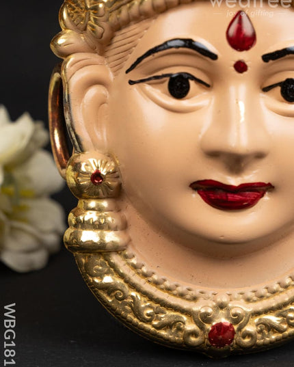 German Silver Amman Face - 6 inch - WBG1818 - German Silver Pooja Utility RG