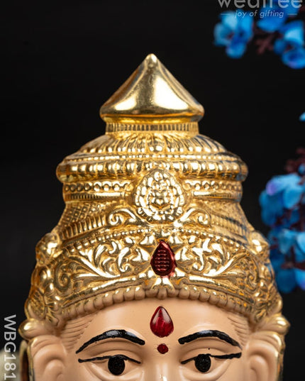 German Silver Amman Face - 6 inch - WBG1818 - German Silver Pooja Utility RG