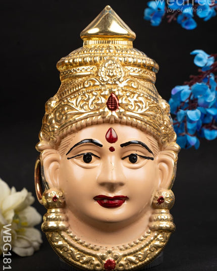 German Silver Amman Face - 6 inch - WBG1818 - German Silver Pooja Utility RG