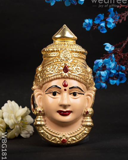German Silver Amman Face - 6 inch - WBG1818 - German Silver Pooja Utility RG