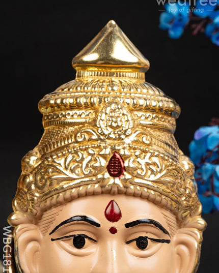 German Silver Amman Face - 6 inch - WBG1818 - German Silver Pooja Utility RG
