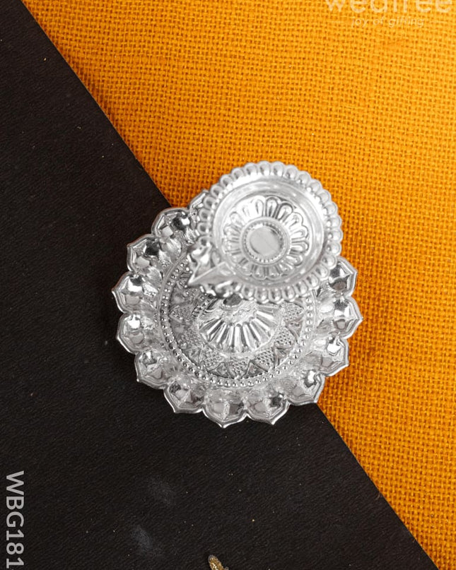 German Silver Annapakshi Diya - 3 inch - WBG1814 - German Silver Diya RG