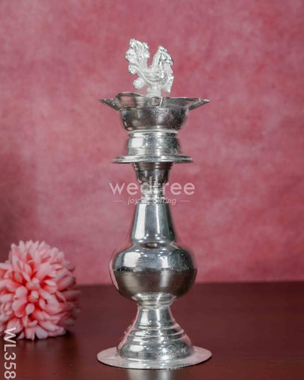 German Silver Annapakshi Kuthu Vilaku - 12 Inch Set Of 2 Wl3584 Diyas