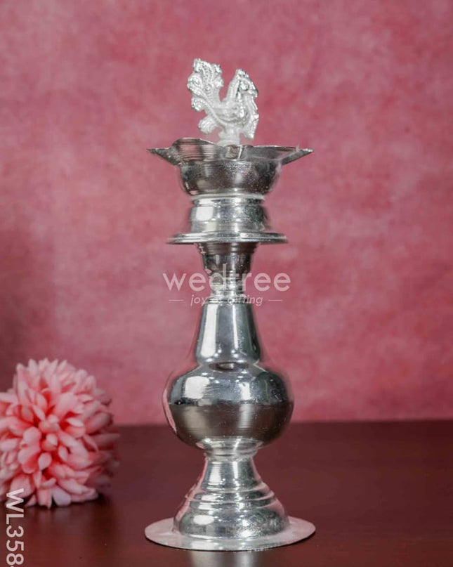 German Silver Annapakshi Kuthu Vilaku - 12 Inch Set Of 2 Wl3584 Diyas