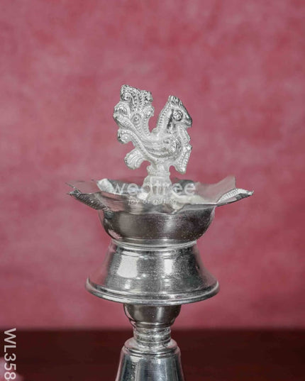 German Silver Annapakshi Kuthu Vilaku - 12 Inch Set Of 2 Wl3584 Diyas