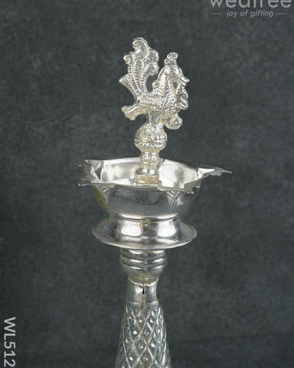 German Silver Annapakshi Kuthu Vilaku - 14 inch - WL5129 - German Silver Diyas