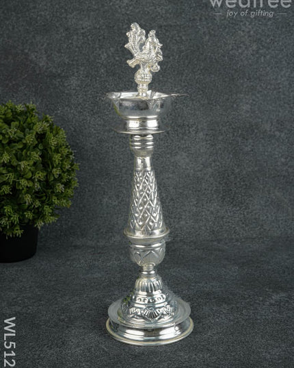 German Silver Annapakshi Kuthu Vilaku - 14 inch - WL5129 - German Silver Diyas