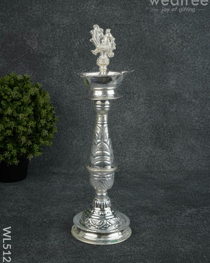 German Silver Annapakshi Kuthu Vilaku - 14 inch - WL5129 - German Silver Diyas
