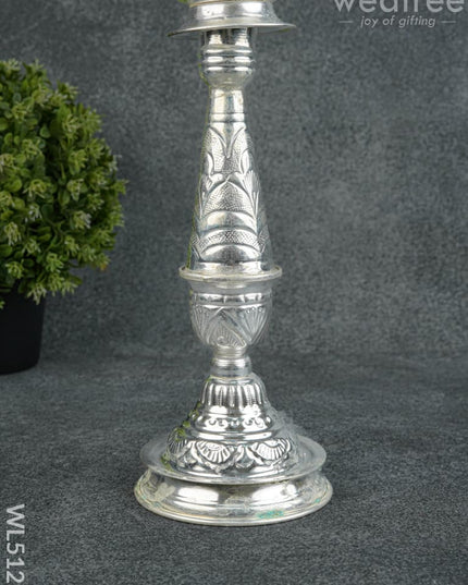 German Silver Annapakshi Kuthu Vilaku - 14 inch - WL5129 - German Silver Diyas