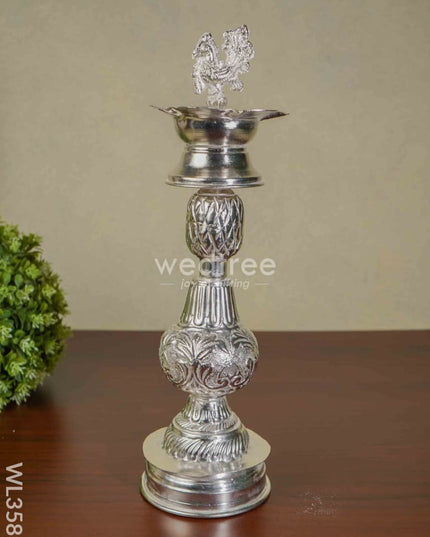 German Silver Annapakshi Kuthu Vilaku - 15 Inch Set Of 2 Wl3583 Diyas