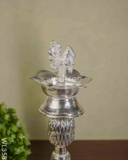 German Silver Annapakshi Kuthu Vilaku - 15 Inch Set Of 2 Wl3583 Diyas