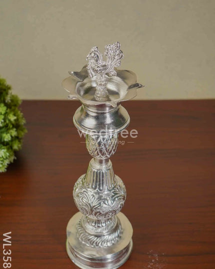 German Silver Annapakshi Kuthu Vilaku - 15 Inch Set Of 2 Wl3583 Diyas