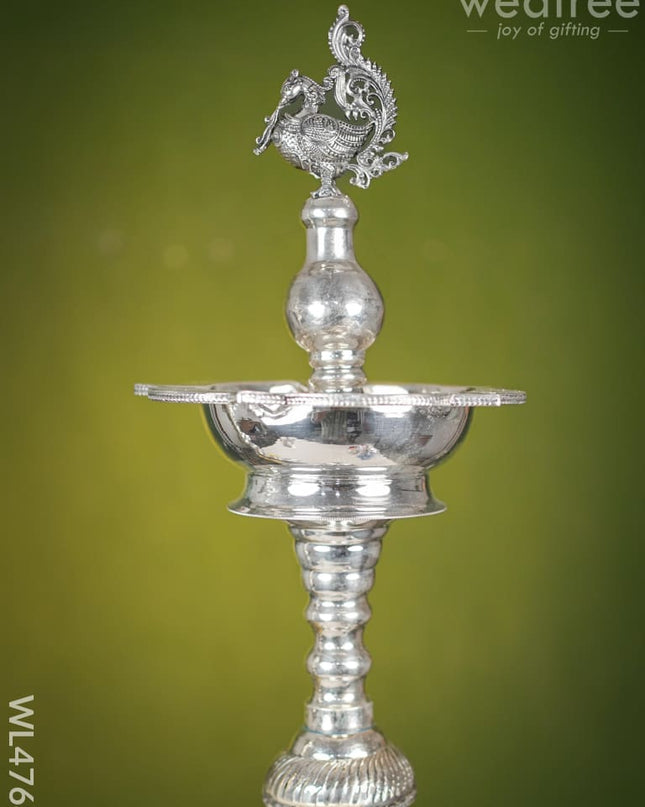 German Silver Annapakshi Kuthu Vilaku - 39 Inch- Set Of 2 Wl4768 Diyas