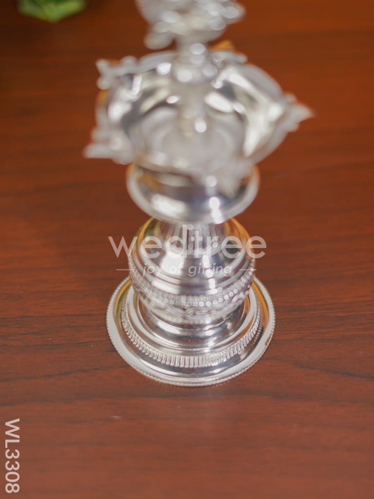 German Silver Annapakshi Kuthu Vilaku - 7.5 Inch Set Of 2 Wl3308 Diyas