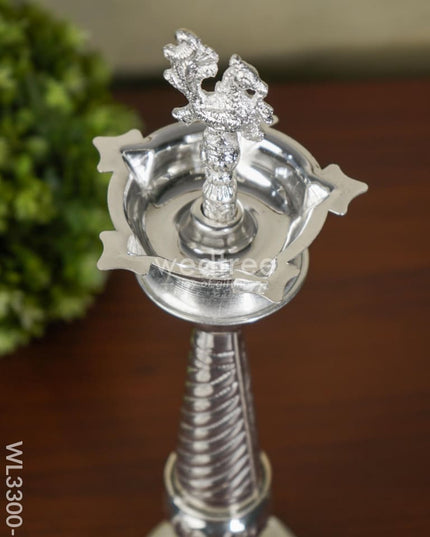 German Silver Annapakshi Kuthu Vilaku - Set Of 18 Inches Wl3300-1 Diyas