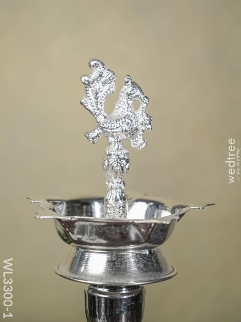 German Silver Annapakshi Kuthu Vilaku - Set Of 18 Inches Wl3300-1 Diyas