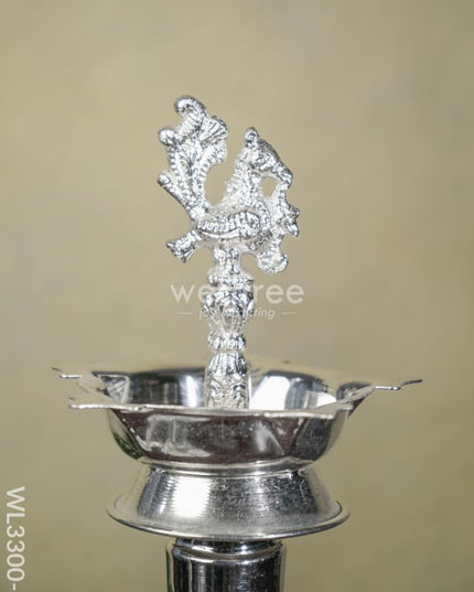 German Silver Annapakshi Kuthu Vilaku - Set Of 18 Inches Wl3300-1 Diyas