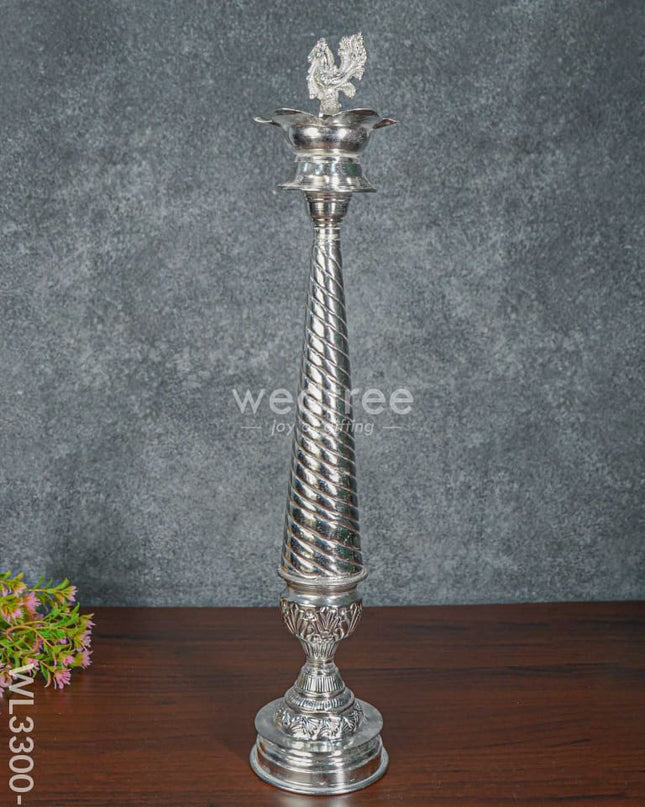 German Silver Annapakshi Kuthu Vilaku - Set Of 2 23 Inch Wl3300-2 Diyas